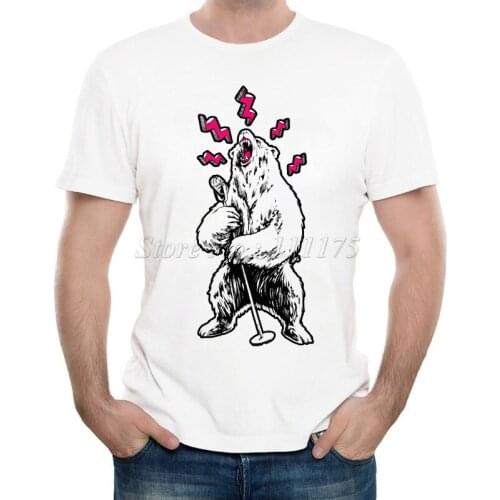 New Arrivals 2019 Mens Fashion Angry bear Printed T Shirt Cool Summer Tops High Quality Casual Tee