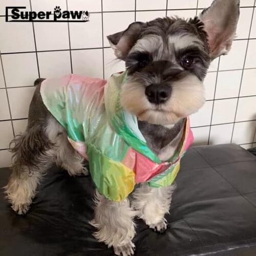 New Pet Dog Colorful Wind Coat Clothes Jacket Hoodie Raincoat for Small Medium Dogs French Bulldog Schnauzer Dropshipping YKC14