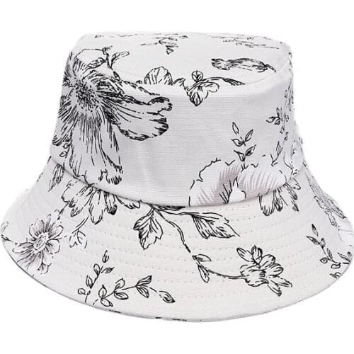 Floral Print Bucket Hats for Ladies Women Casual Cotton Folding Fishing Jogging Fisherman Cap Panama Gorro