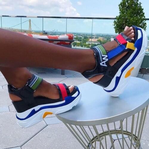 New Fashion Platform Sandals Women Shoes Summer Super High Heels Ladies Casual Shoes Wedge Chunky Gladiator Sandalssfg5