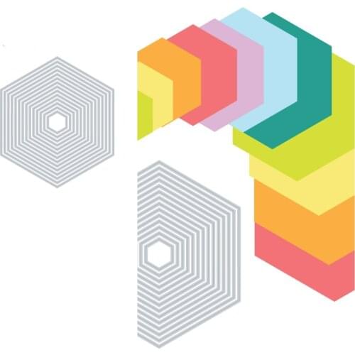 Hexagon Metal Cutting Dies For DIY Scrapbooking Crafts Dies Cut Stencils Maker Photo Album Template Handmade Decoration New 2021