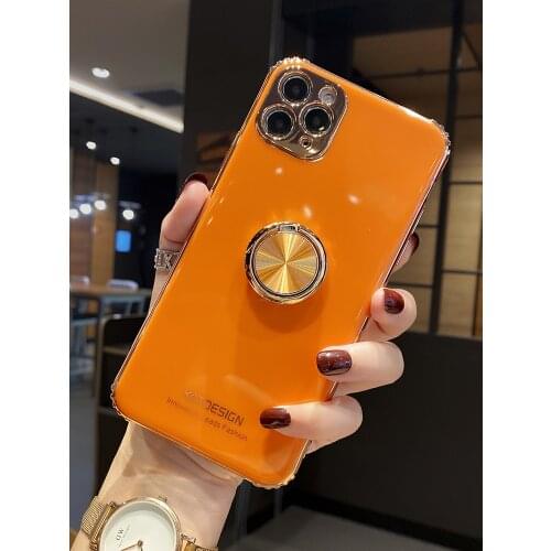 For IPhone 12 Phone Case With Ring Bracket For Iphone 11 12 Pro Max Silicone Shell For Iphone 11 Pro Max Xs XR 7 8 Plus Cover