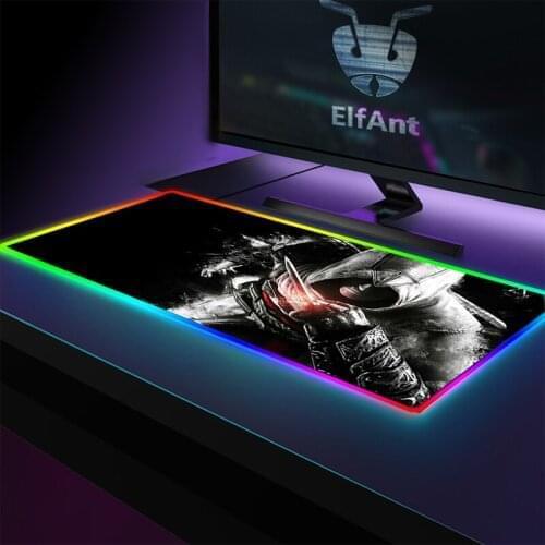 LED desk mat Assassins Creed Large Gaming mouse RGB Gamer Suede Desk Mat Computer Mousepad Keyboard Table Cover for Dota