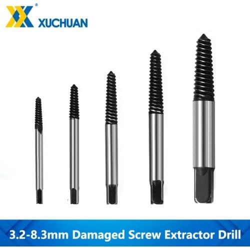 Broken Bolt Remover 5pcs Broken Screwdrive Guide Set Broken Bolt Remover Easy Out Set Screw Extractor Drill Bit