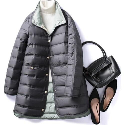 SEDUTMO Winter Fashion Long Women Down Jackets Ultra Light Thin Oversize Coat Autumn Slim Puffer Jacket ED1696