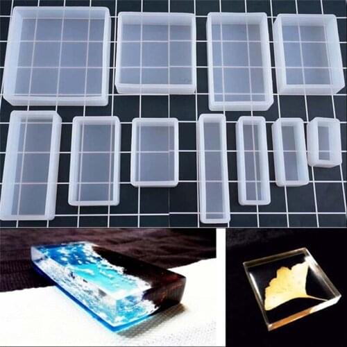 1 PCS Rectangle Translucent Silicone Mold For Jewelry Making Tool Moulds UV Epoxy Resin Decorative Craft