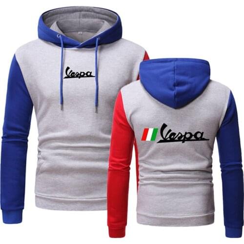 2021 Autumn Vespa Logo Comfortable Hoodies College Movement Hedging Printing Spring Splicing Popular Long sleeve Tops