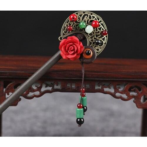 24 Styles Tassel Pendant Smooth Hair Stick Chinese Retro Wooden Daily Life Party School Travel Jewelry Clips Gift