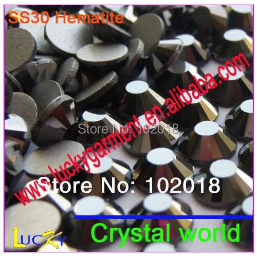 288pcs 30ss Hematite Color Flat back non hotfix rhinestone Nail art Strass beads DIY crystal stones Free Shipping