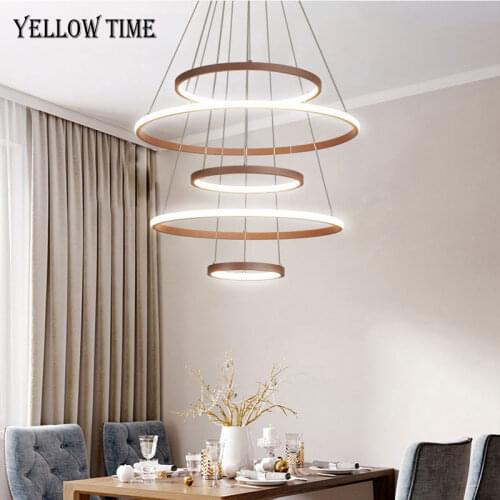 7 Circle Rings Modern LED Chandelier Lighting For Living room Dining room Kitchen Loft Indoor Hanging Lamp Ceiling Chandeliers