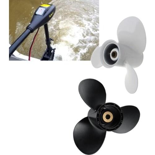 Aluminum Boat Outboard Propeller for Suzuki 9.9-15HP Black 3 Blades 10 Spline Tooth 9 1/4 x 11