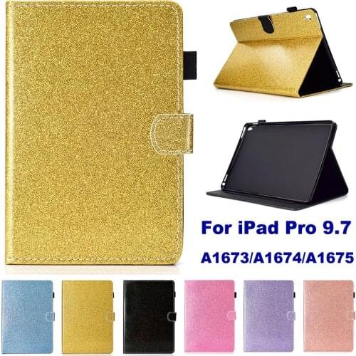 Glitter Bling Case for Apple iPad Pro 9.7 A1673 A1674 A1675 Case Card Slot Stand Cover Pouch Shinning Sleeve Touch Pen Gift