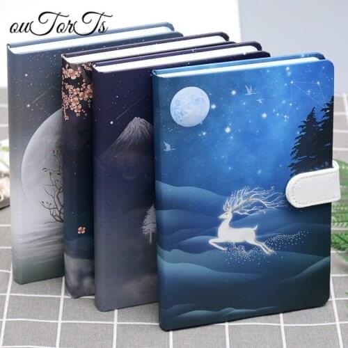Chinese Style Spirit Deer Notebooks Vintage Diary Hard Cover Journal Study Notebook Notepad Colorful Paper Stationery Gift