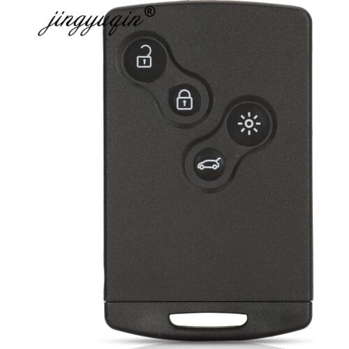 Jinyuqin Key Shell 4 Buttons For Renault Laguna Koleos Megane Fob Remote Smart Card Key Case WIth Insert Small Key Blade