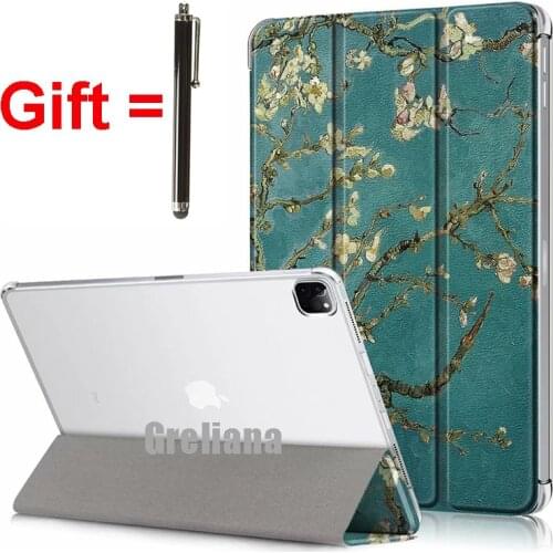 Colorful Case for iPad Pro 12.9 2020 2018 A2229 A2069 A2232 A2014 A1895 A1876 Tablet Case Trifold Bracket Stand PU Leather Cover