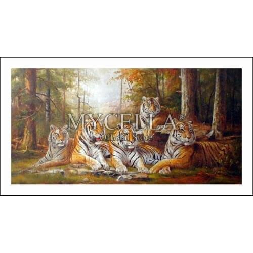 Diy Diamond Painting Tigers In Woods Diamond Embroidery Cross Stitch Mosaic Pattern Full Rhinestone Needlework Gift Home Decor
