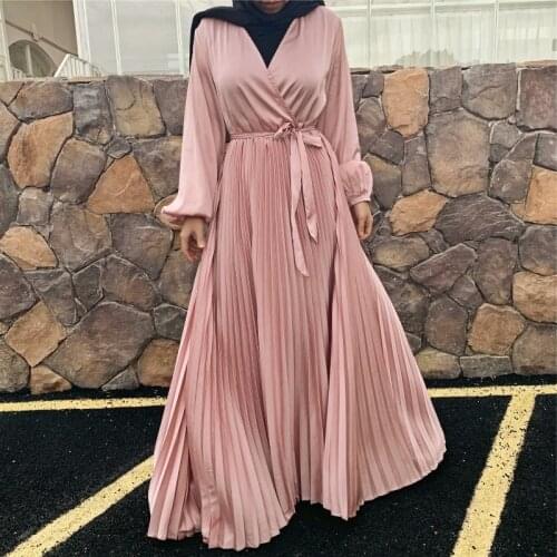 Eid Ramadan Mubarak Caftan Muslim Fashion Satin Evening Prom Dresses Arabic Moroccan Turkey Dubai Abayas For Women Vestidos Robe