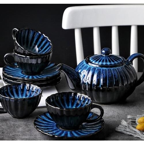 KINGLANG european-style ceramic teapot set tea set coffee set flower tea set kung fu tea set high temperature resisitant