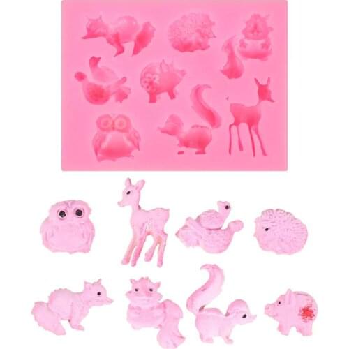 Animal Collection Clamping Cooking Tools Fondant DIY Cake Silicone Moulds Chocolate Baking Decoration Candy Resin Craft