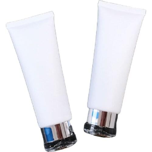 Cosmetic Tube Squeeze Soft Tubes Packaging Container 100ml Facial Cleanser Makeup Squeeze Sub-bottling 100g White Frosted 50pcs