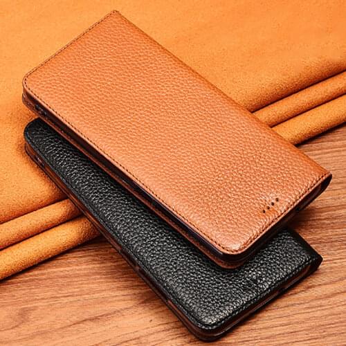 Lychee Pttern Genuine Leather Case For OnePlus Nord N10 N100 5G Luxury Magnetic Flip Cover Phone Cases