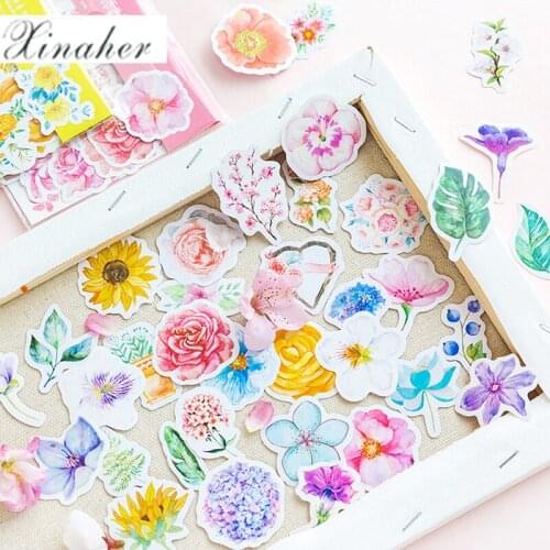 45 pcs/bag Beautiful flowers plants student mini paper sticker bag package DIY diary decoration sticker album scrapbooking