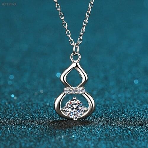 Moissanite0 .5CT Necklace 925 Sterling Silver Passed Diamond Test Perfect Gourd Shape Pendant Necklace Jewelry Cute Accessories