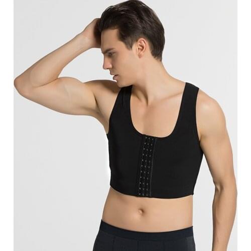 Menss Shapewear FTM Gynecomastia Posture Corrector Compression Shirts Hide Man Moobs Lesbian Chest Binder Vest Tops
