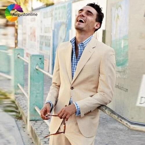 Khali Men Suits Wedding Slim Fit Groom Blazer Tuxedos 2 Pieces (Jacket+Pants) Bridegroom Suits Best Man Prom Wear