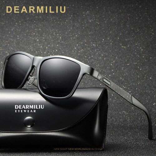 DEARMILIU Square Men Polarized Sunglasses Aluminum Magnesium Sun Glasses Driving Rectangle Shades For Men Oculos masculino Male