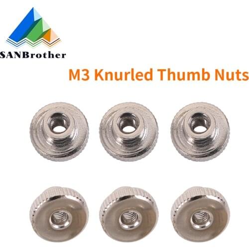 10pcs/lot 3D Printer Heated Bed Leveling Nut Z-axis Leveling Nut M3 Knurled Thumb Nut for Makerbot Prusa I3 Printer