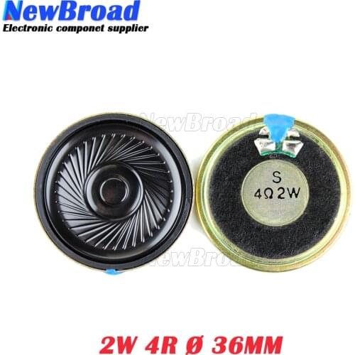 2pcs/lot New Ultra-thin Mini speaker 4 ohms 2 watt 2W 4R speaker Diameter 36MM 3.6CM thickness 5MM