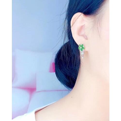 New Arrival Natural and Real Natural And Real Diopside earrings 925 sterling silver Fine jewelry Diopside earring