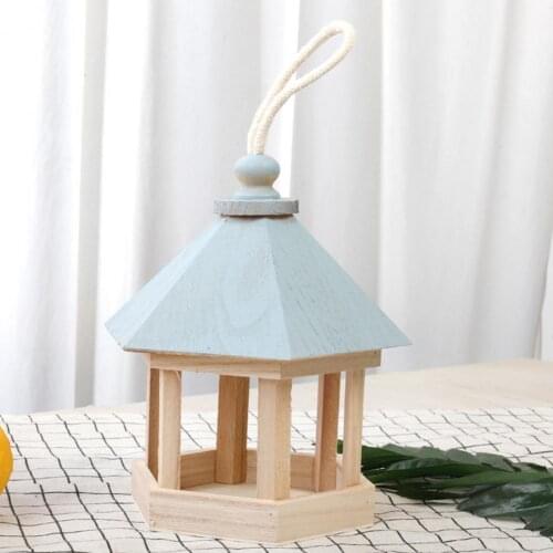 Bird Nest Multi-purpose Hanging Rope Wood Stylish Bird Feeder for Home Sun protection