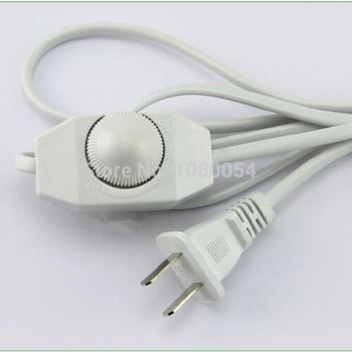 Adjustable Controller DIY LED Dimmer Switch For Table Light Floor Lamp Bulb 2 Round Pin Plug with Dimmable 1.8m Electrical Wire