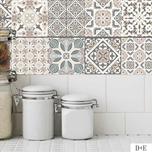 PVC Self-adhesive Wallpaper For Bathroom Kitchen Arabian Retro Tile Stickers DIY Wall Decor Decal Furniture Renew Contact Paper