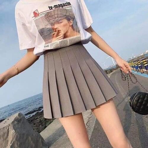 Sexy Women Pleated Skirt Summer High Waist Chic A Line Ladies Pink Mini Skirt Korean Zipper Preppy Style Girls Dance Skirt