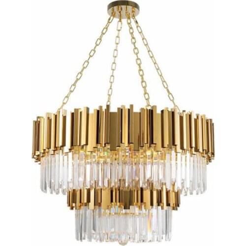 Modern Crystal Chandeliers Luxury Stainless Steel Chandelier Hanging for Home Hotel Restaurant Decoration Light