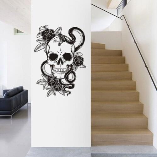 Skull Halloween Snake Sticker Punk Death Decal Devil Name Car Art Wall Decals Parede Decor Mural