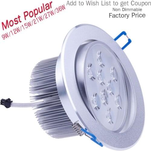 LED Ceiling Downlight Non Dimmable LED Downlight Aluminium LED Ceiling Lamp Foyer Cabinet Indoor Down Lights LED 9W 12W 15W