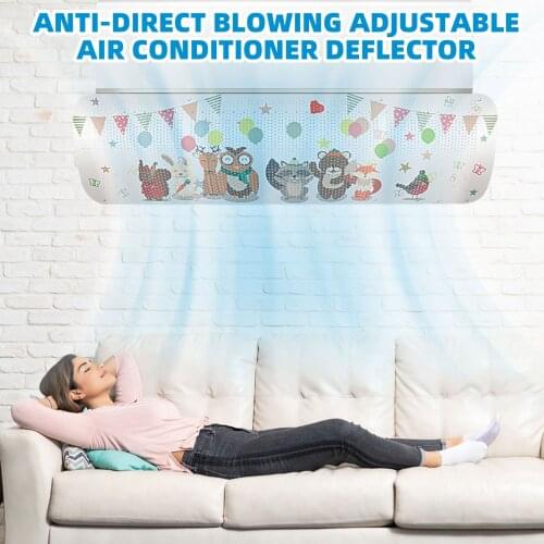 Universal Adjustable Air Conditioner Deflector Windshield Wind Shield Panel Baffle With Fine Air Vent for Home Office Rooms