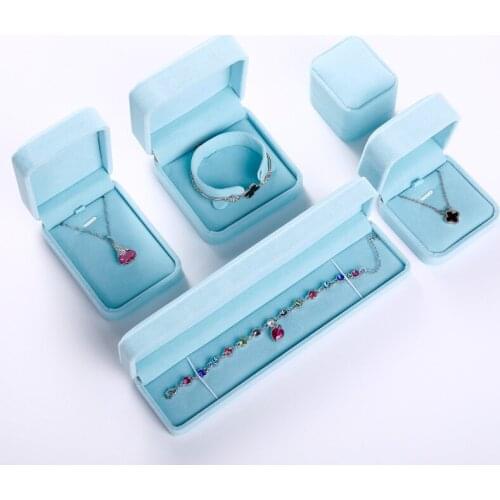 Bulk 5 pcs/lot Factorysale Jewelry Packing Box Velvet Flannel Necklace Ring Peadant Bracelet Display Case Storage Organizer