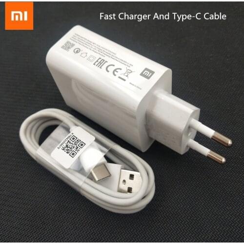 Xiaomi Mi 9 9T 10 Pro 27W Turbo Charger USB EU plug Adapter Fast charging Type C Cable For Mi 11 10T pro Redmi 9 10X Note 9 9s