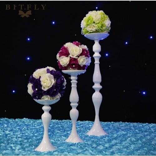 Gold Metal Candle Holders Flower Stand Flowers Vase Candlestick Road Lead Candelabra Wedding Decoration Centerpiece 10pcs/lot
