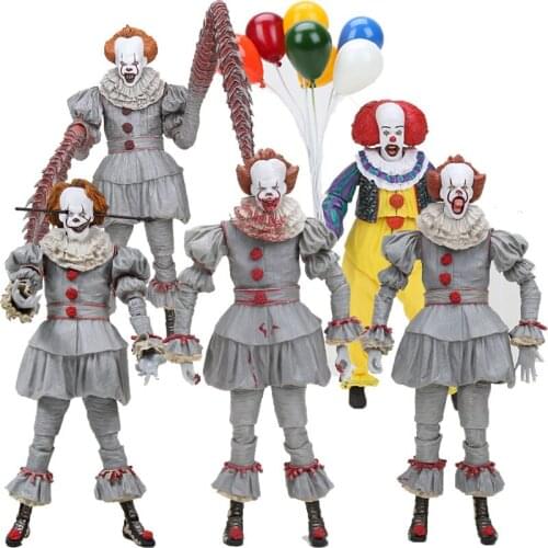 18cm NECA Stephen Kings It Pennywise Joker Clown PVC Action Figure Toys Pennywise Dolls Halloween Day toy