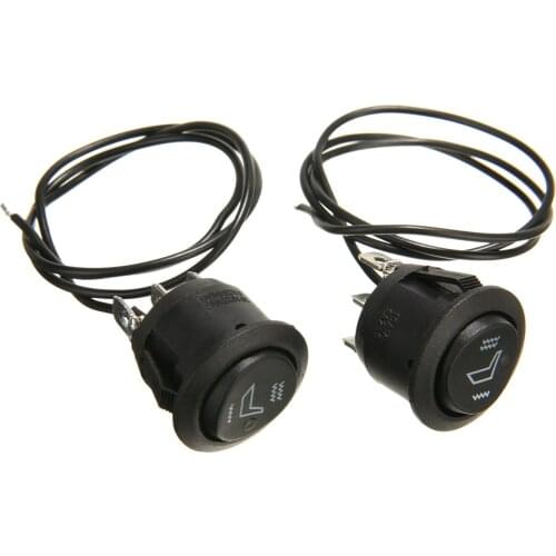 2pcs 3 Pin 6A 250V Round Car Heated Seat Heater Rocker Switch High Low Control for Auto SUV Truck Boat Motorcycle Seat