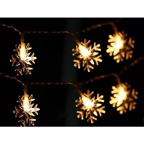 20pcs 2.5M 20LEDs Snowflake shaped Battery Powered Fairy Lights String Home Party Xmas Christmas tree bar decor-3 colors option
