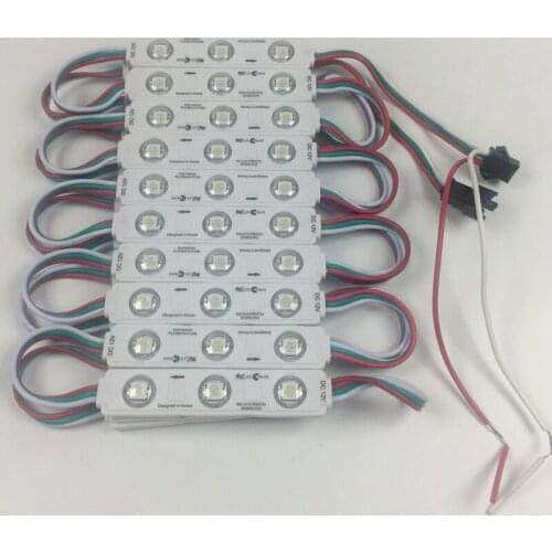 20pcs/lot DC12V WS2811 5050 RGB LED Module 1.5W Waterproof IP65 Injection led modules with lens Full Color