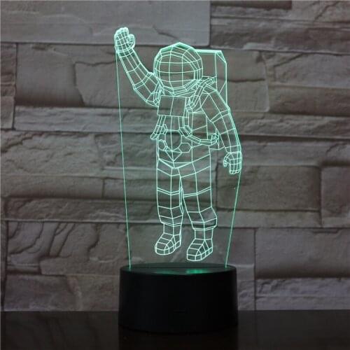 3D Acrylic Plate Lights Astronaut LED USB Table Lamp Colorful luminaria 3D Touch Lamp as Indoor Office Decor Lights 1887