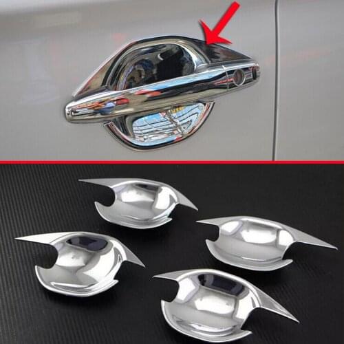 ABS Chrome Door Handle Bowl Cover Cup Trim Molding Garnish For Mitsubishi Outlander 2016 2017